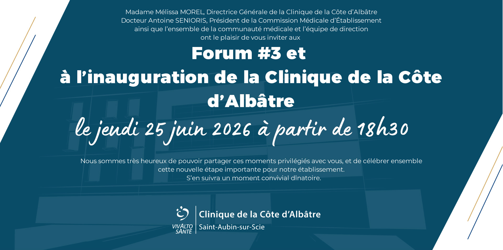 You are currently viewing Forums Médicaux #3 et inauguration : la Clinique Mégival vous ouvre ses portes le 25 juin 2026